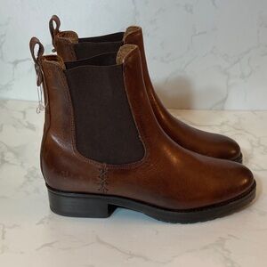 New Frye Melissa Lug Chelsea Boot Brown Leather Women's Sz 6 Designer Fall
